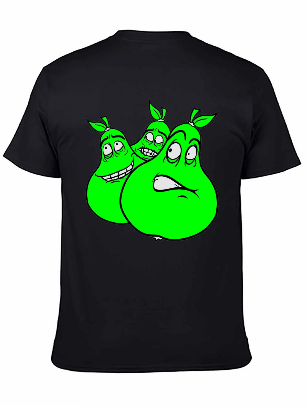 Cartoon Pear Graphic Tee - Funny Fruit T-Shirt