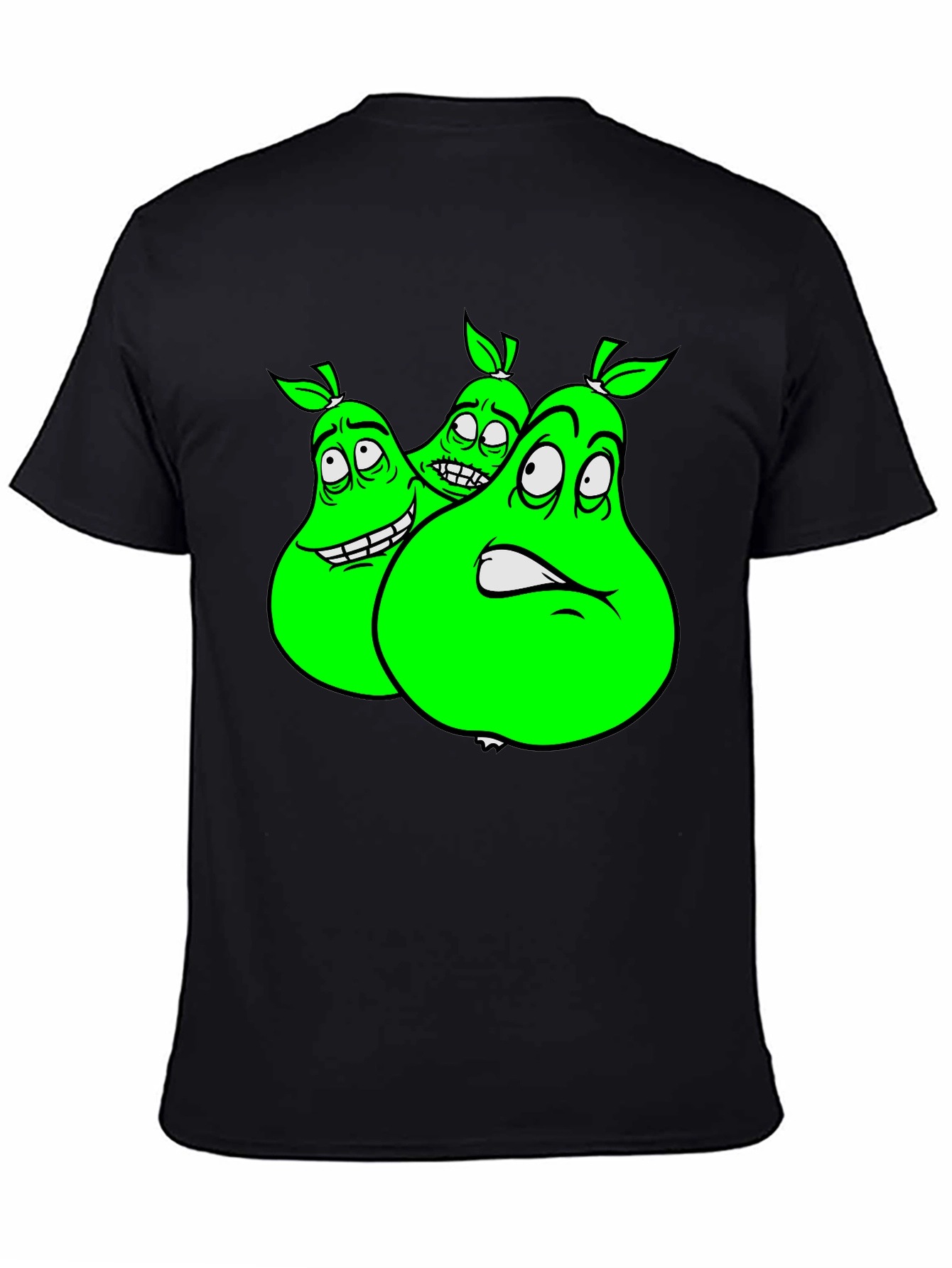 Cartoon Pear Graphic Tee - Funny Fruit T-Shirt
