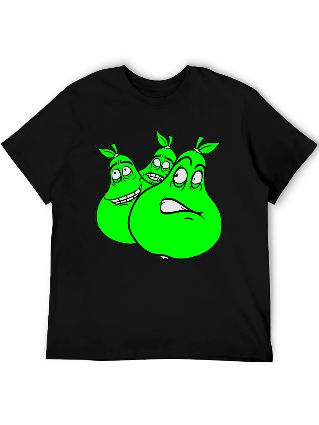 Cartoon Pear Graphic Tee - Funny Fruit T-Shirt