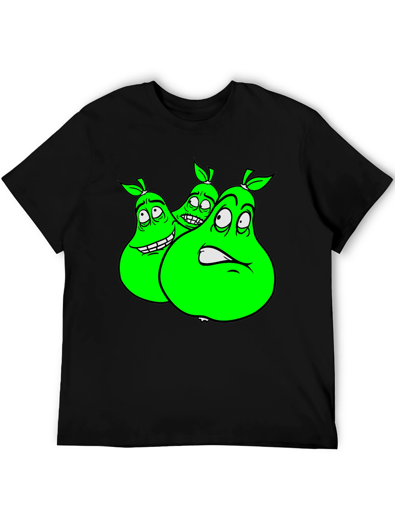 Cartoon Pear Graphic Tee - Funny Fruit T-Shirt