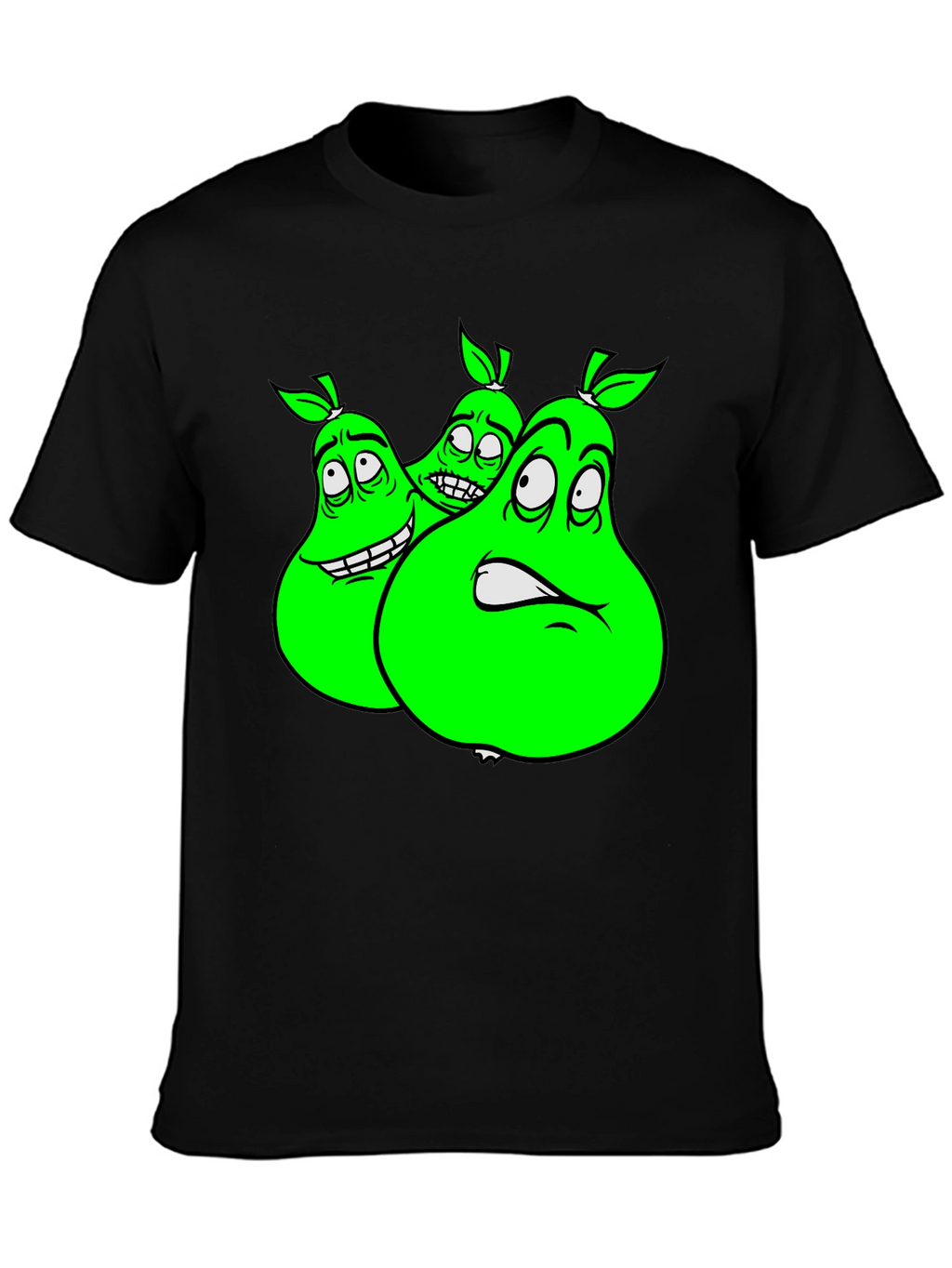 Cartoon Pear Graphic Tee - Funny Fruit T-Shirt