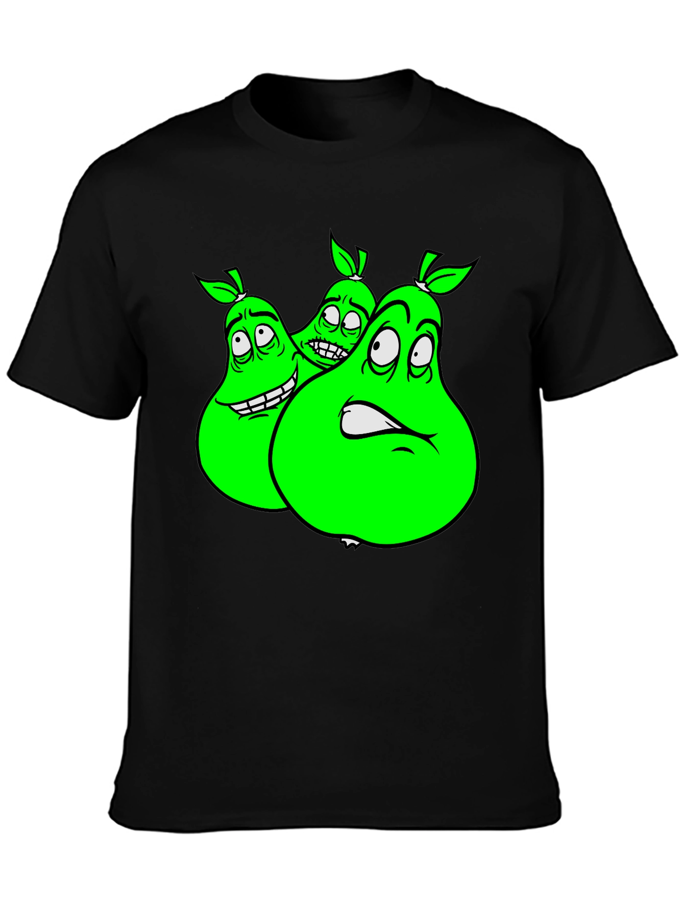 Cartoon Pear Graphic Tee - Funny Fruit T-Shirt