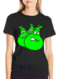 Cartoon Pear Graphic Tee - Funny Fruit T-Shirt