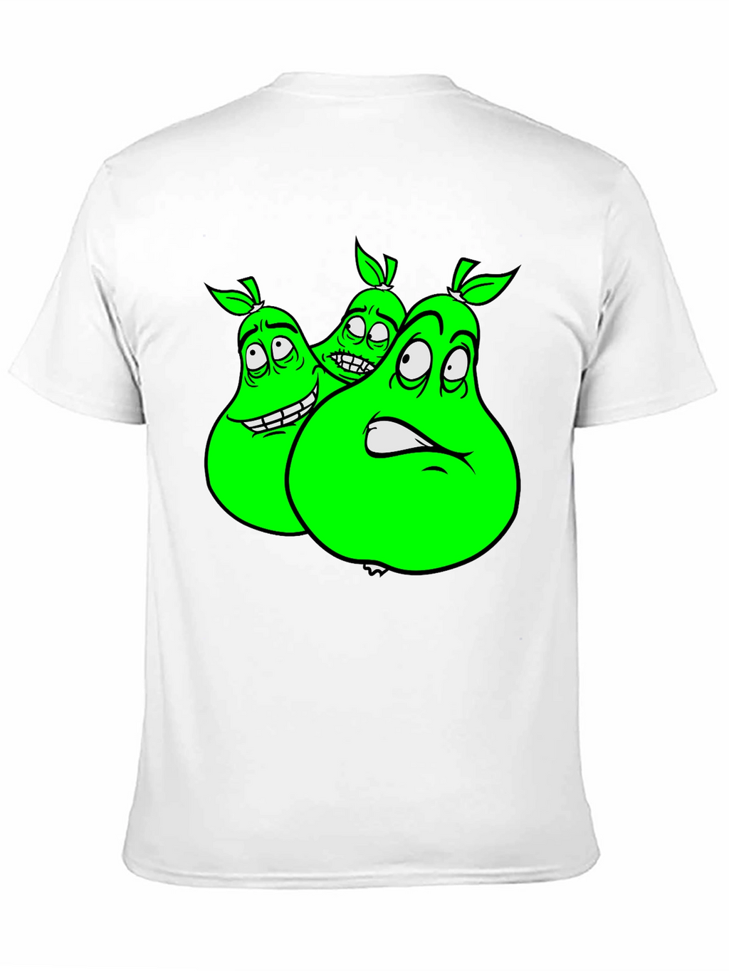 Cartoon Pear Graphic Tee - Funny Fruit T-Shirt