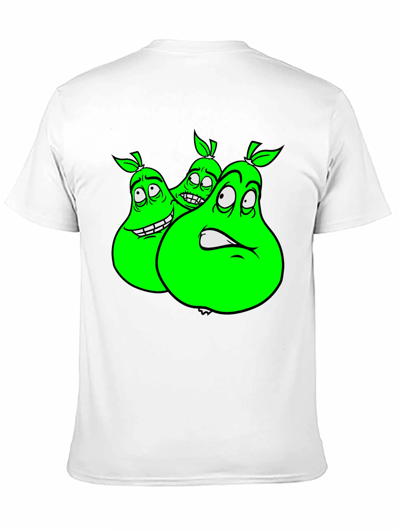 Cartoon Pear Graphic Tee - Funny Fruit T-Shirt