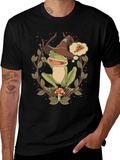 Wizard Frog Graphic Tee - Enchanted Pizza Dream