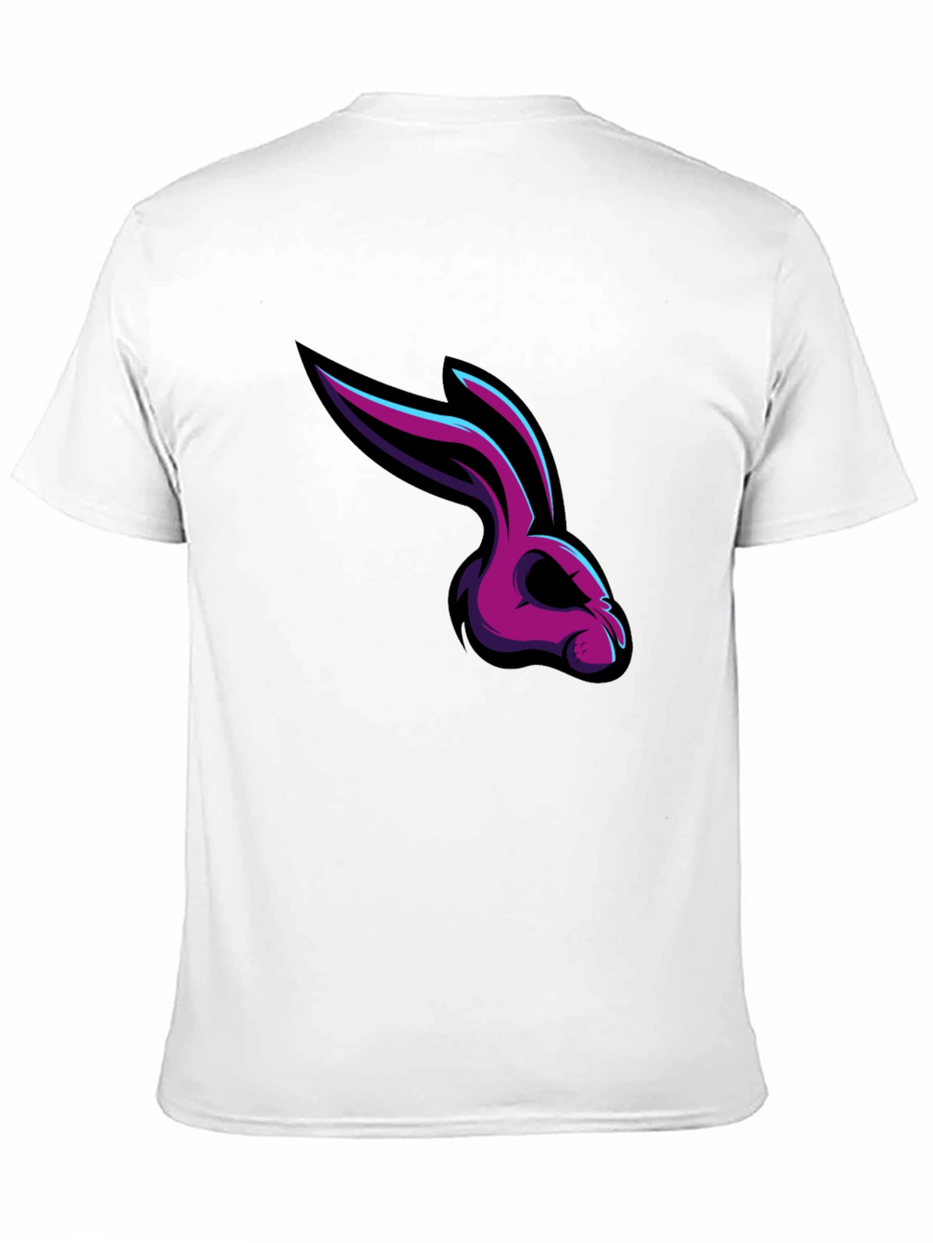 Mens Black T-Shirt with Rabbit Graphic