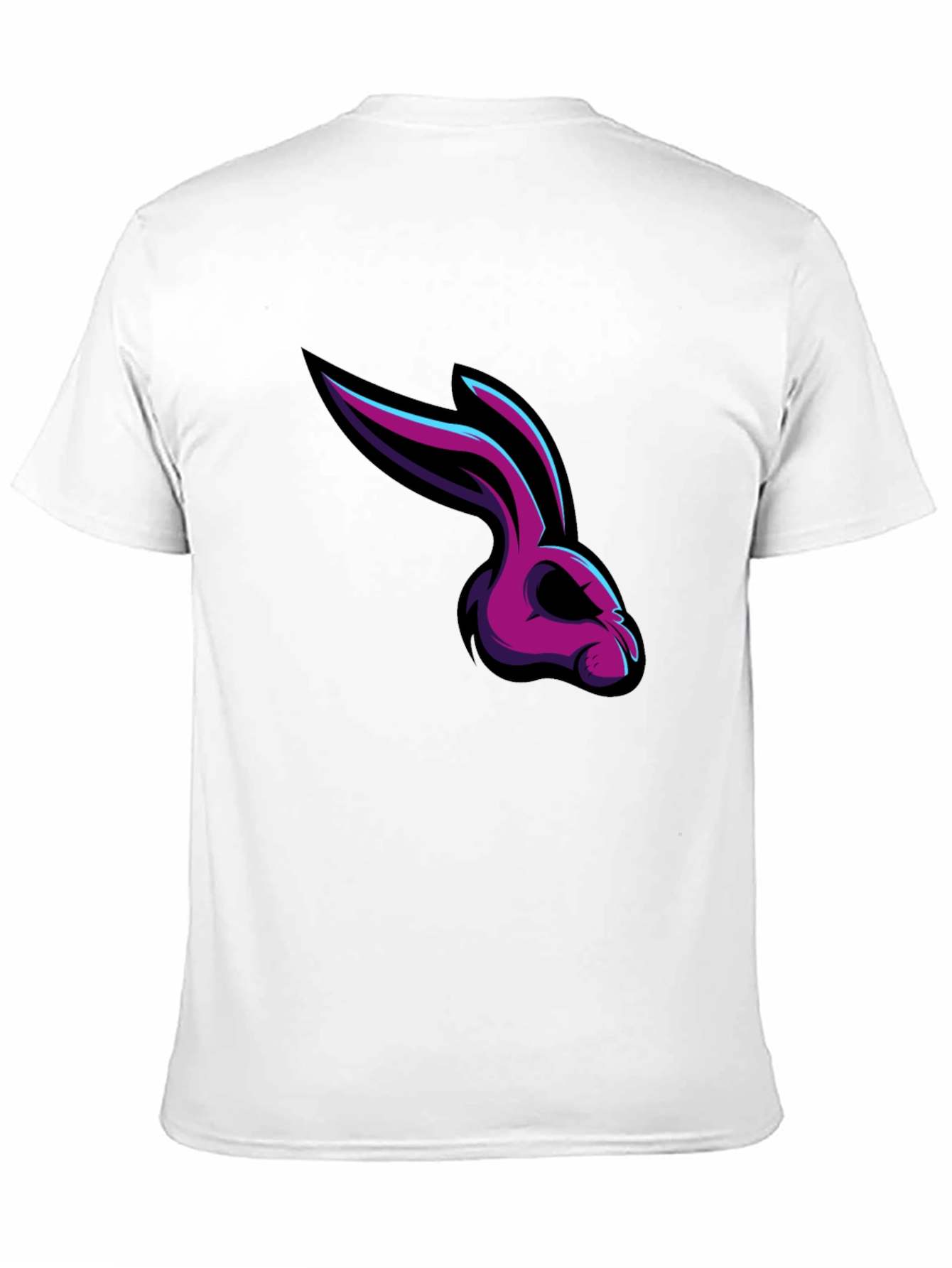 Mens Black T-Shirt with Rabbit Graphic
