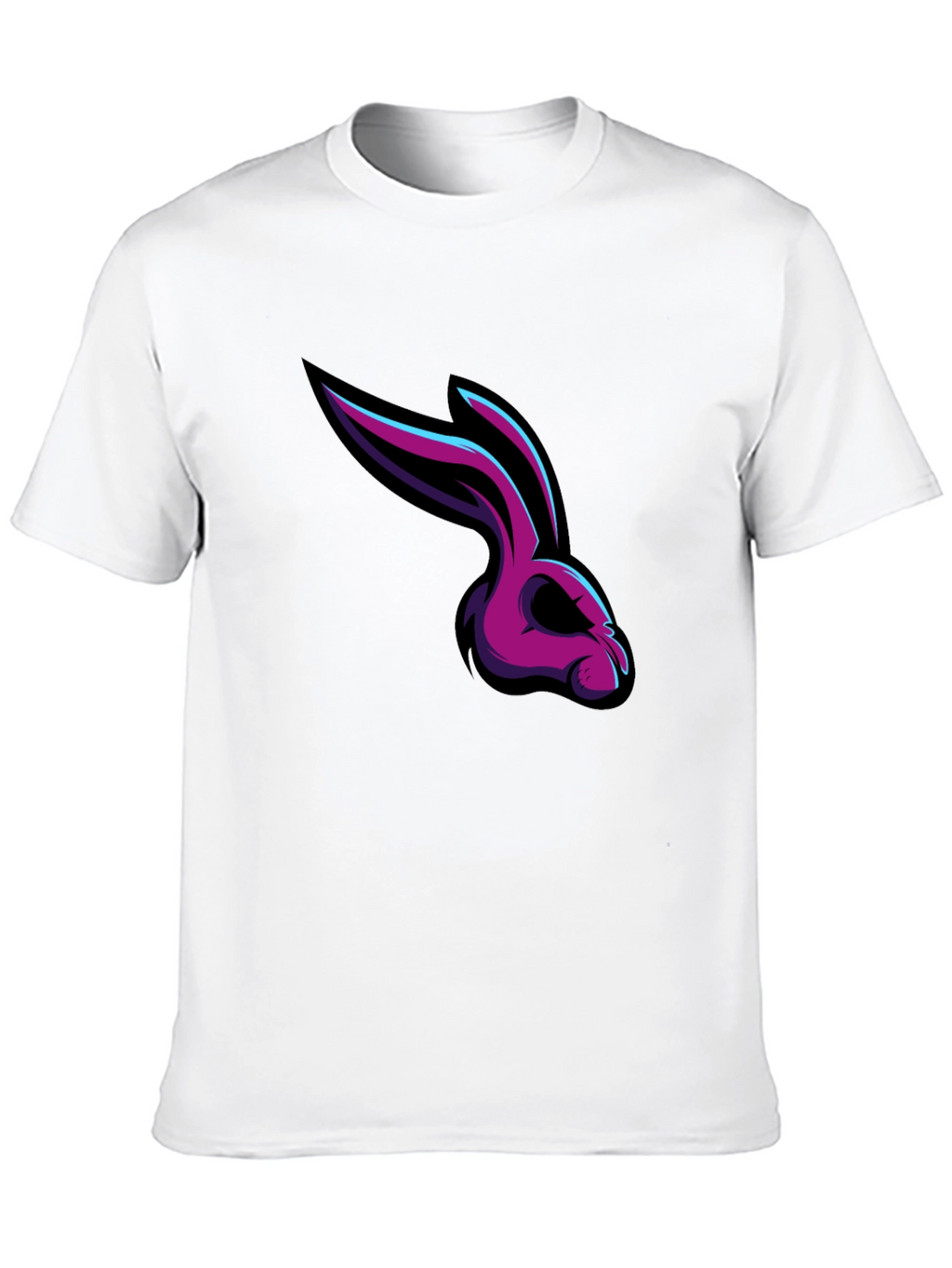 Mens Black T-Shirt with Rabbit Graphic
