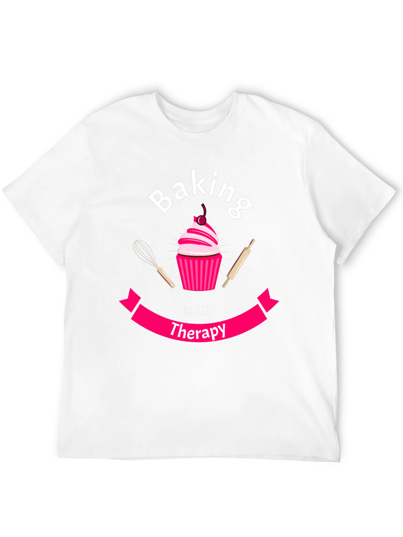 Baking is My Therapy T-Shirt - Cupcake Design