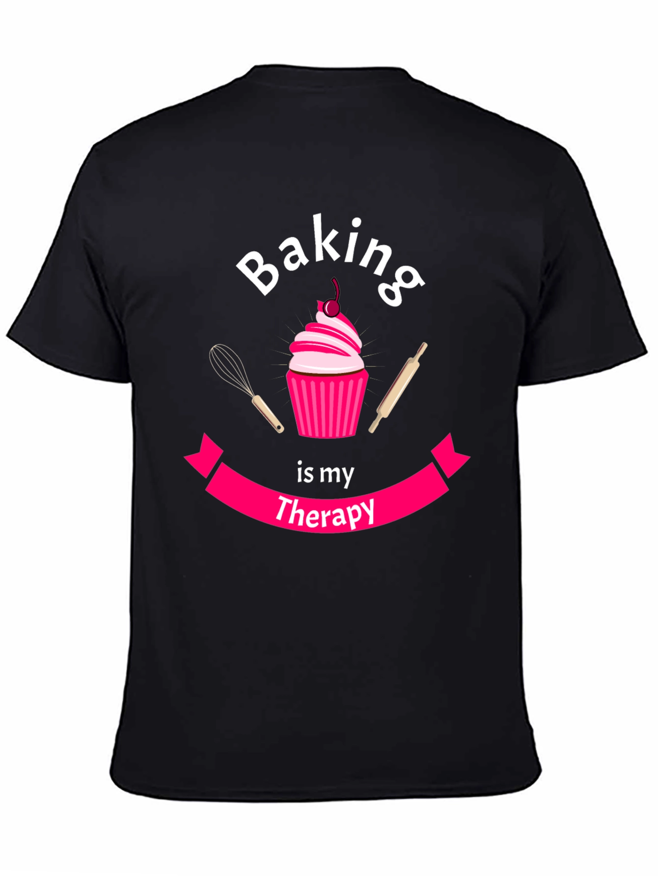 Baking is My Therapy T-Shirt - Cupcake Design