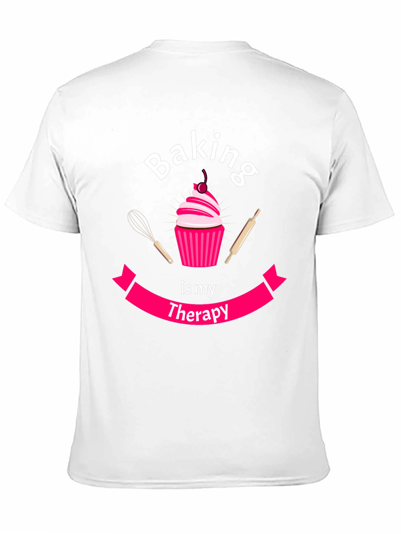Baking is My Therapy T-Shirt - Cupcake Design
