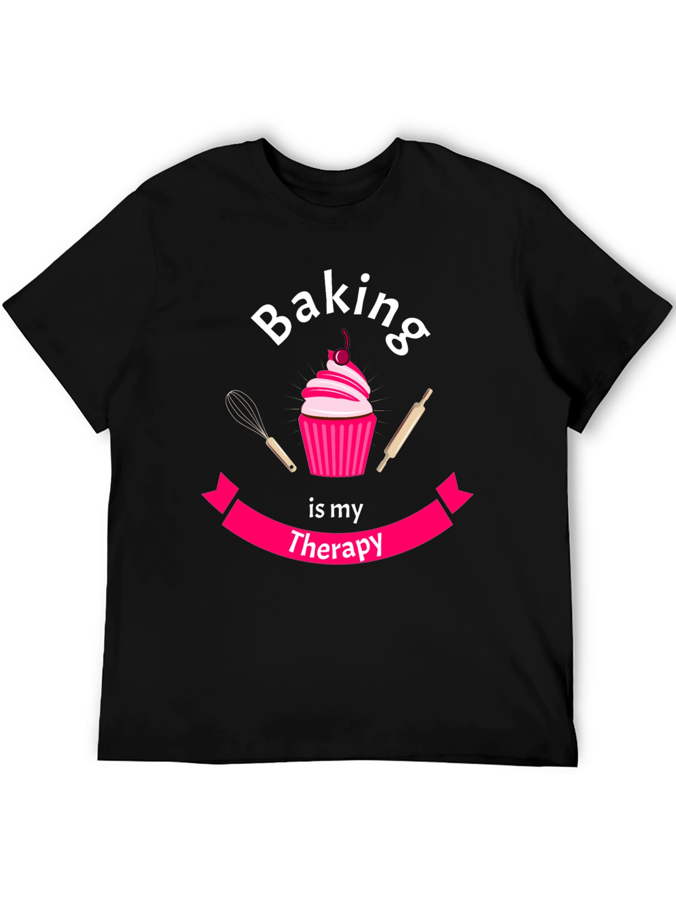 Baking is My Therapy T-Shirt - Cupcake Design