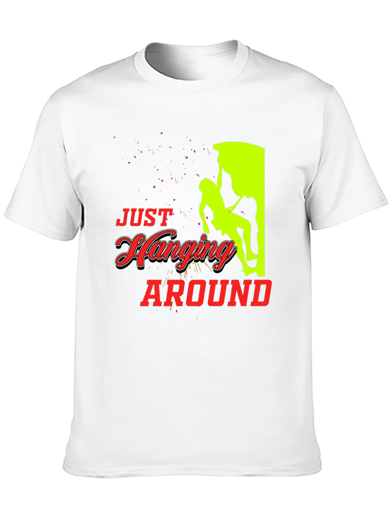 Just Hanging Around Black T-Shirt Climbing Design
