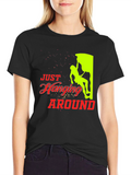 Just Hanging Around Black T-Shirt Climbing Design