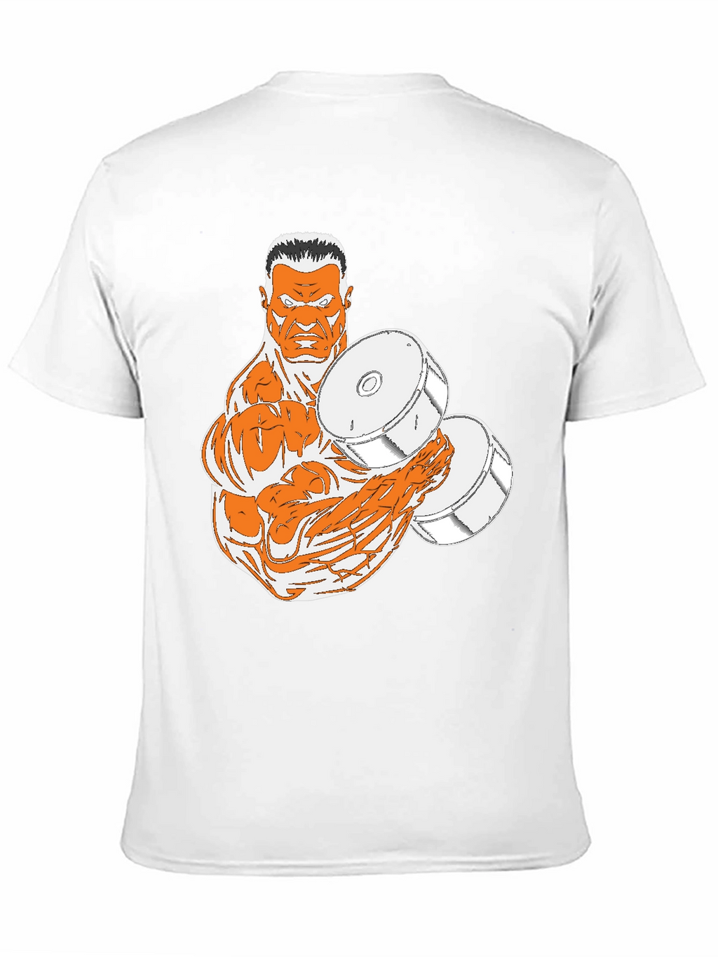 Black T-Shirt with Muscular Weightlifter Design