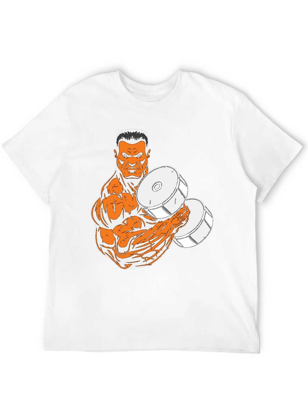 Black T-Shirt with Muscular Weightlifter Design