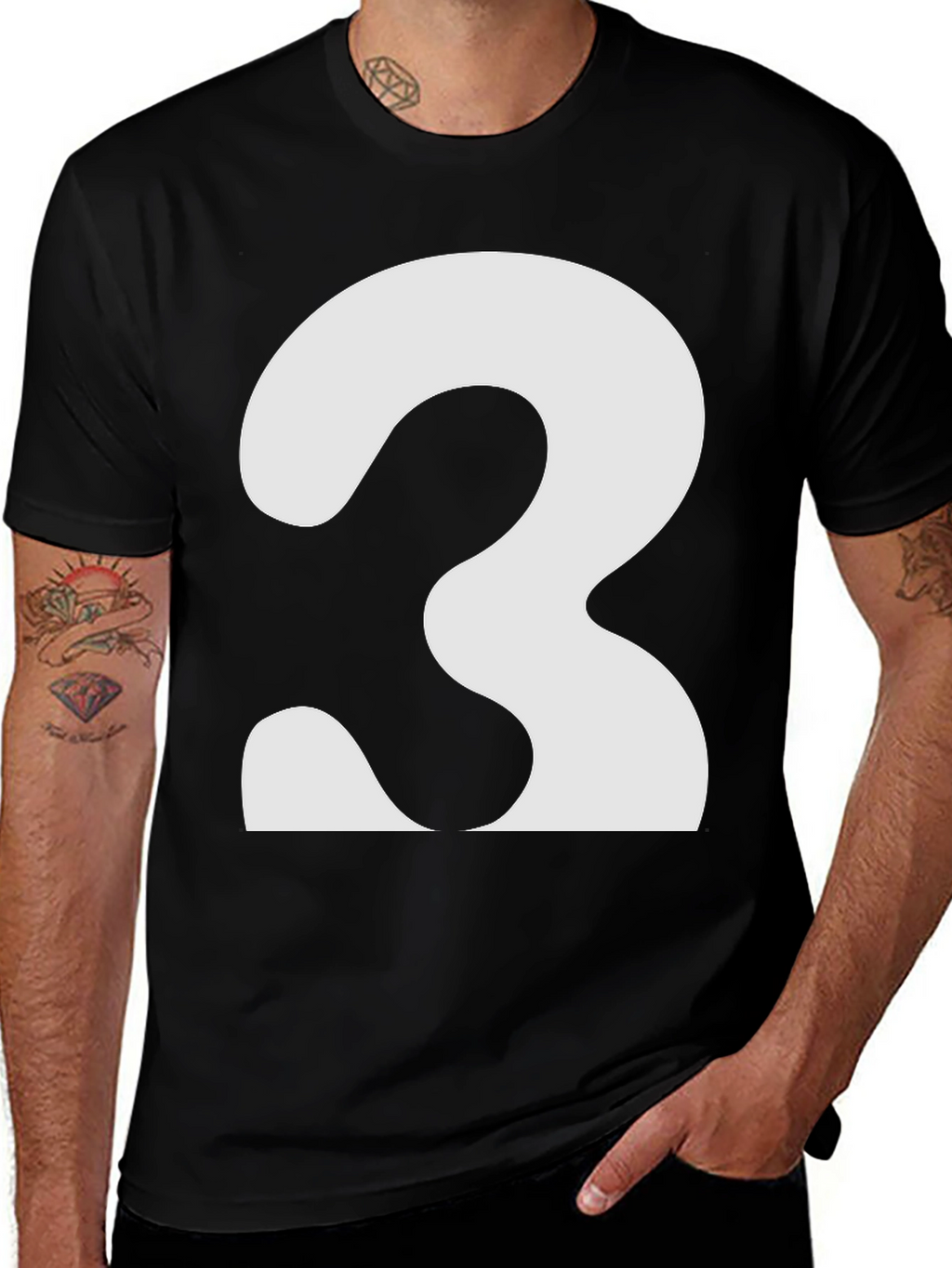 Bold Number 3 Graphic Tee - Classic Fit
