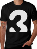 Bold Number 3 Graphic Tee - Classic Fit