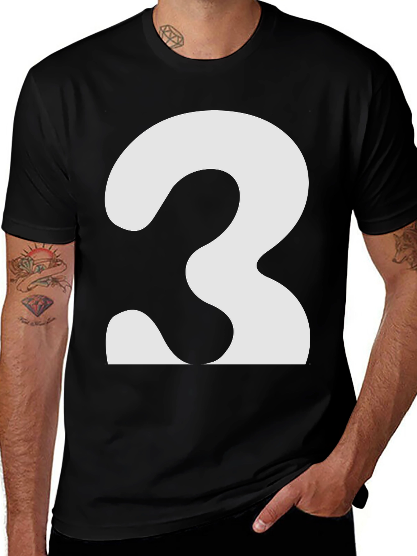 Bold Number 3 Graphic Tee - Classic Fit