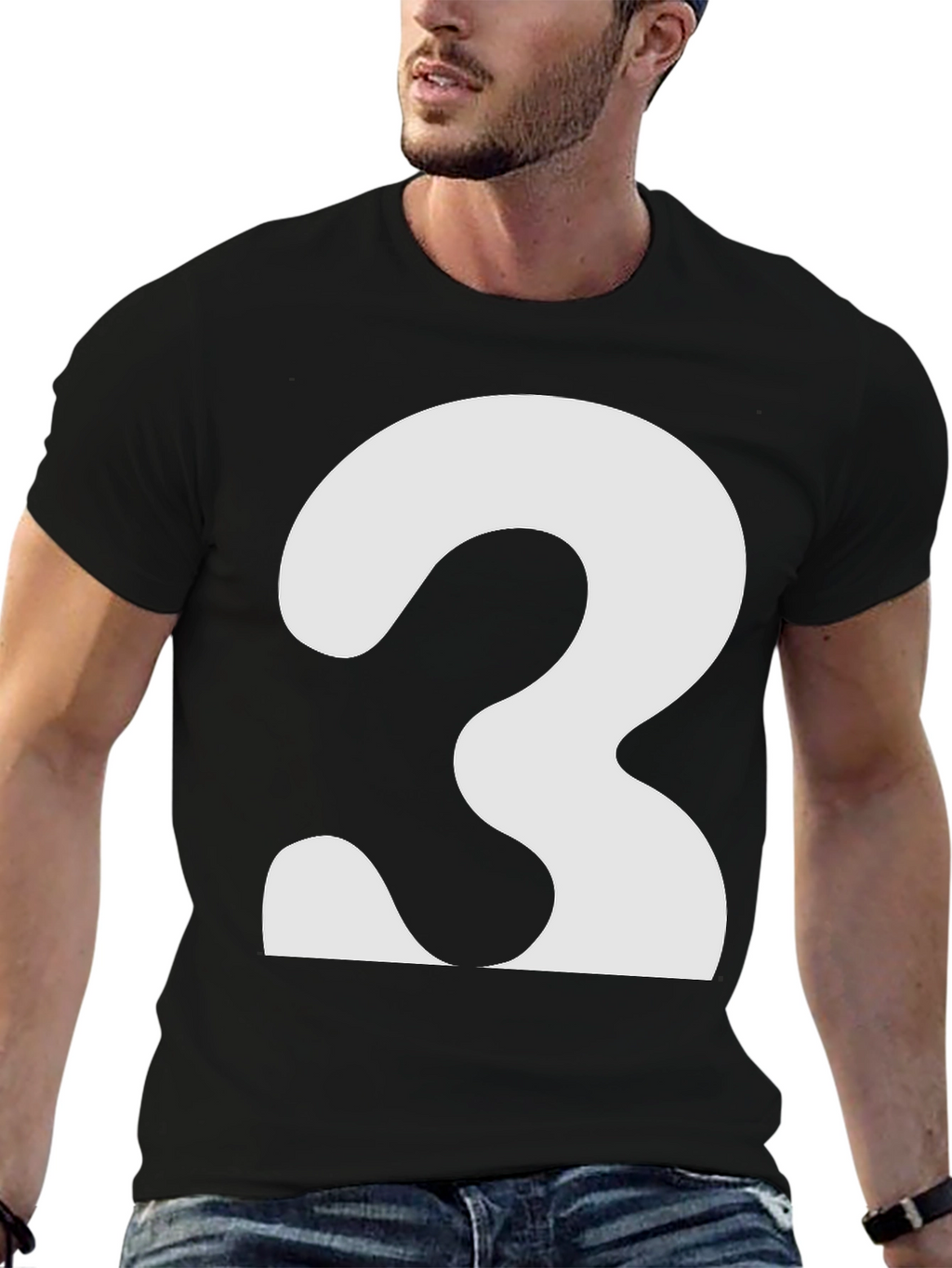 Bold Number 3 Graphic Tee - Classic Fit