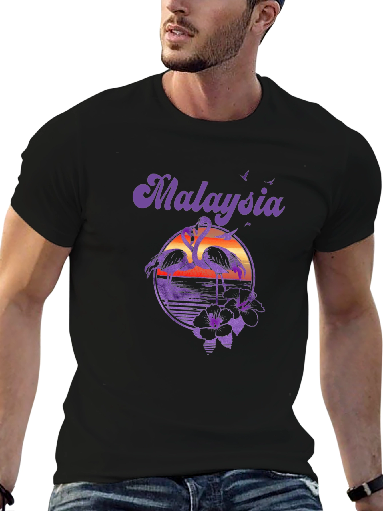 Malaysia Flamingo Graphic Tee - Tropical Vacation Shirt