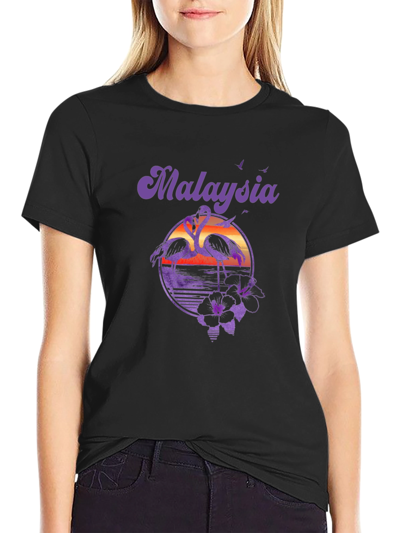 Malaysia Flamingo Graphic Tee - Tropical Vacation Shirt