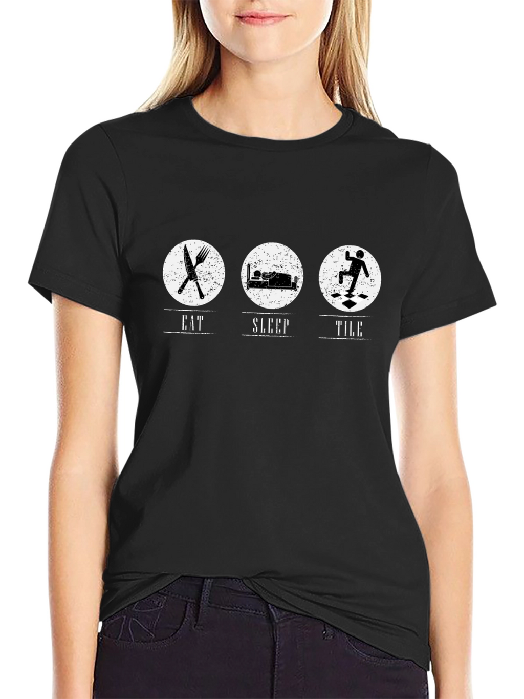 Eat Sleep Tile Funny T-Shirt
