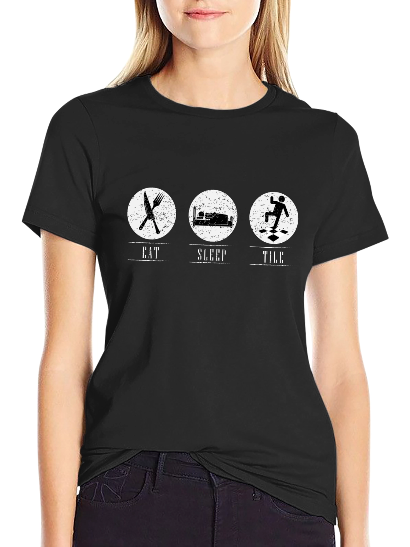 Eat Sleep Tile Funny T-Shirt