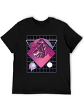 Retro Wolf Graphic T-Shirt - Black