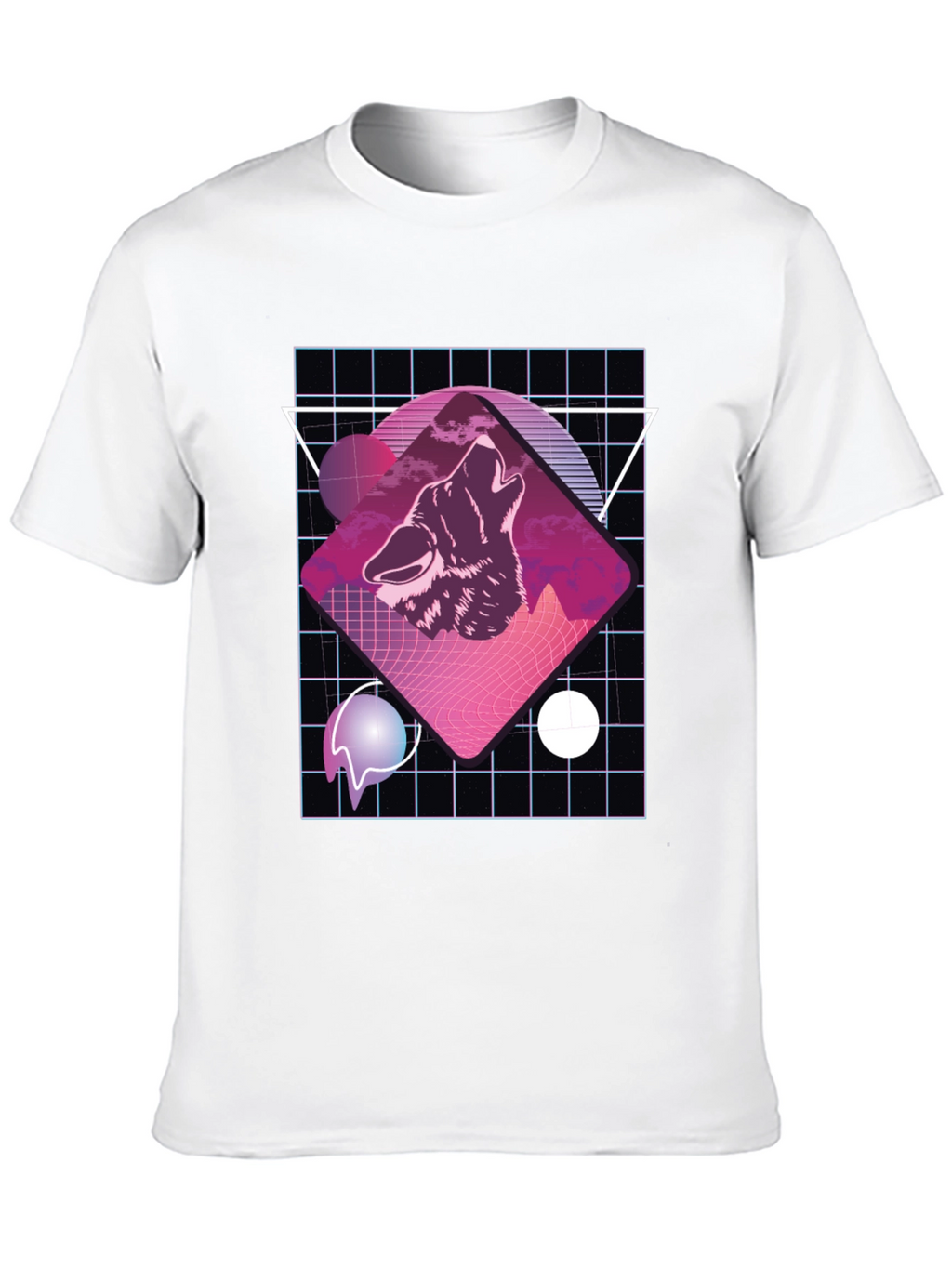 Retro Wolf Graphic T-Shirt - Black