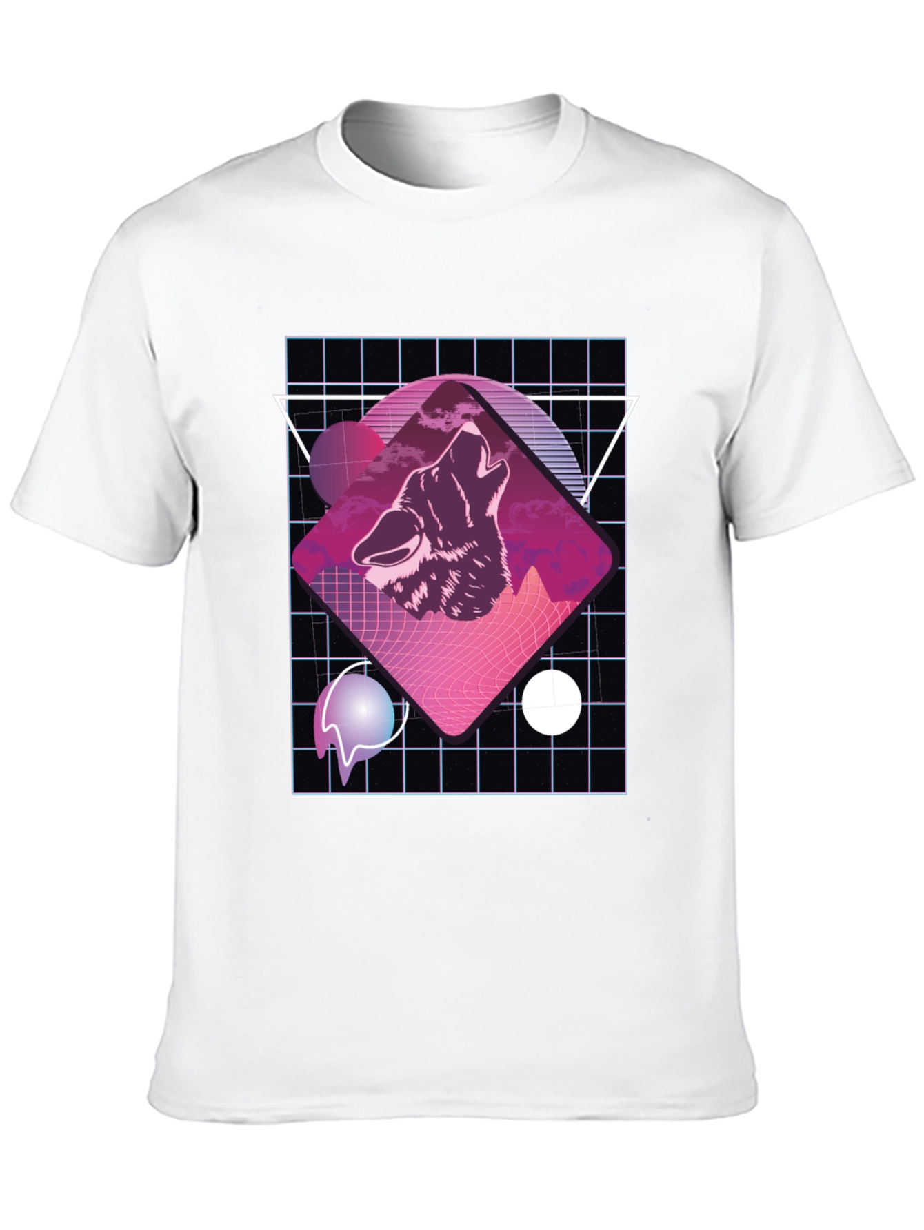 Retro Wolf Graphic T-Shirt - Black