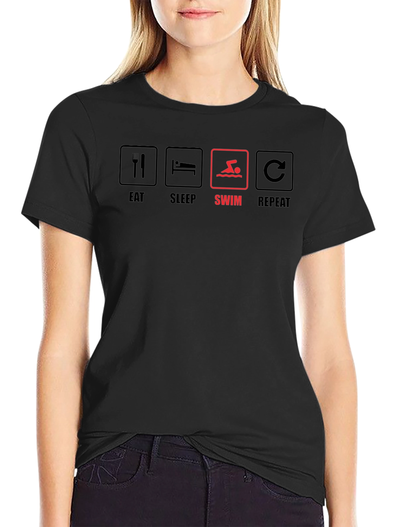 Eat Sleep Swim Repeat Graphic T-Shirt