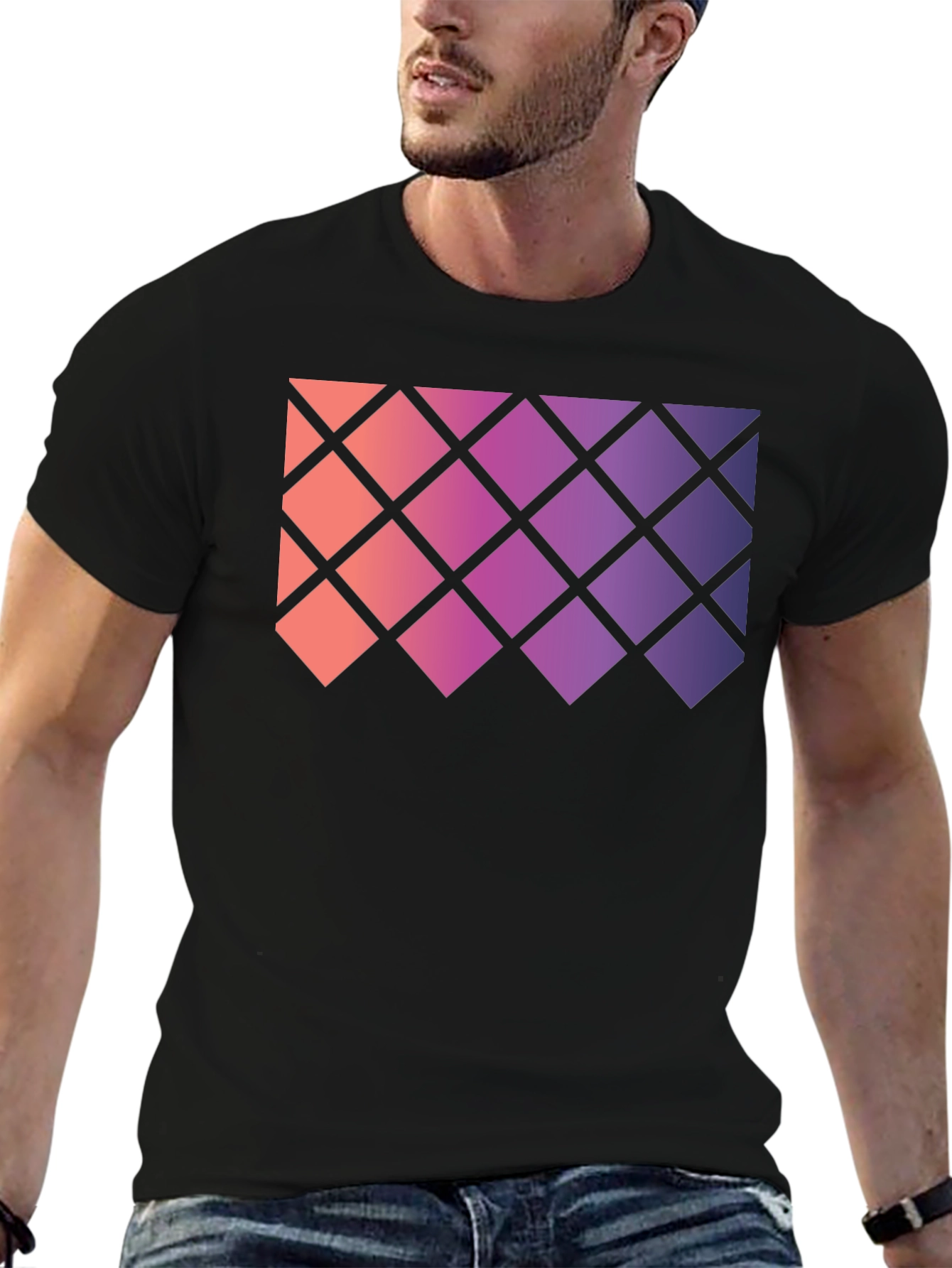 Geometric Gradient Rhombus Tee