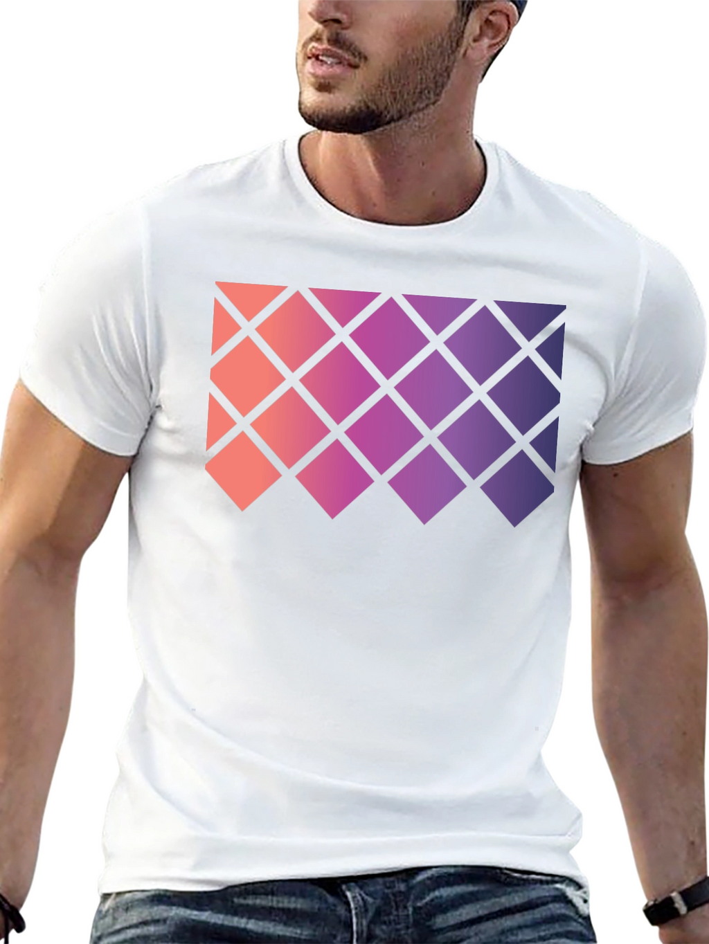 Geometric Gradient Rhombus Tee