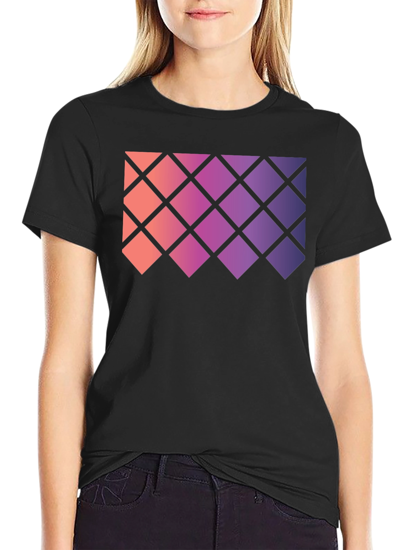 Geometric Gradient Rhombus Tee