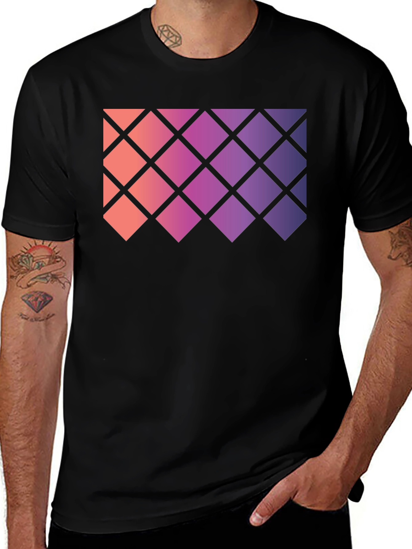 Geometric Gradient Rhombus Tee