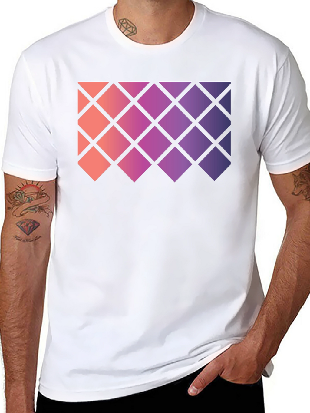 Geometric Gradient Rhombus Tee