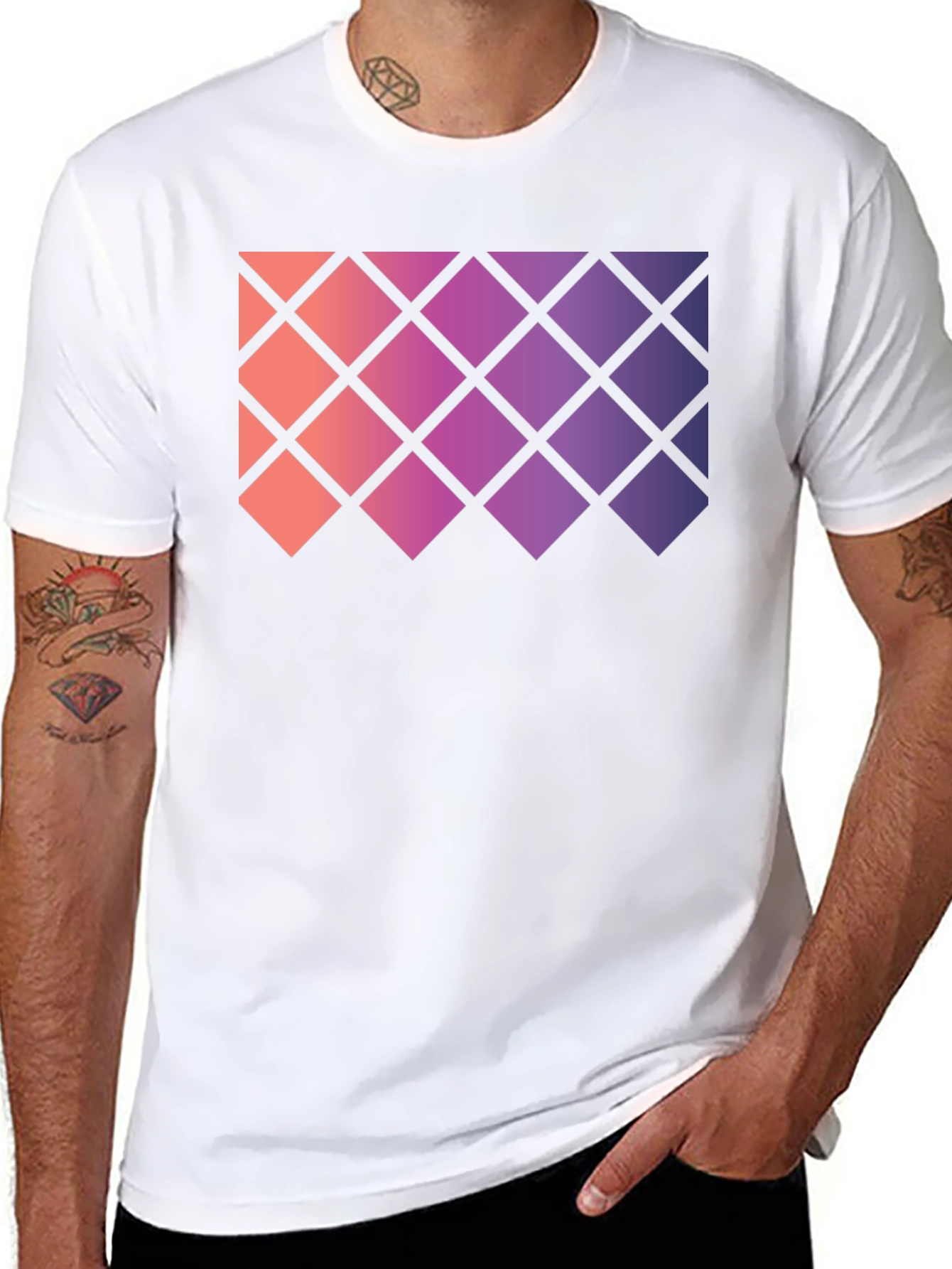 Geometric Gradient Rhombus Tee