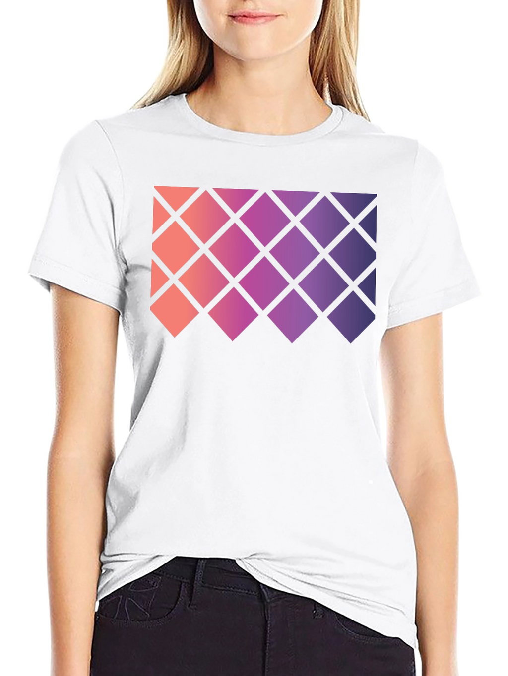 Geometric Gradient Rhombus Tee
