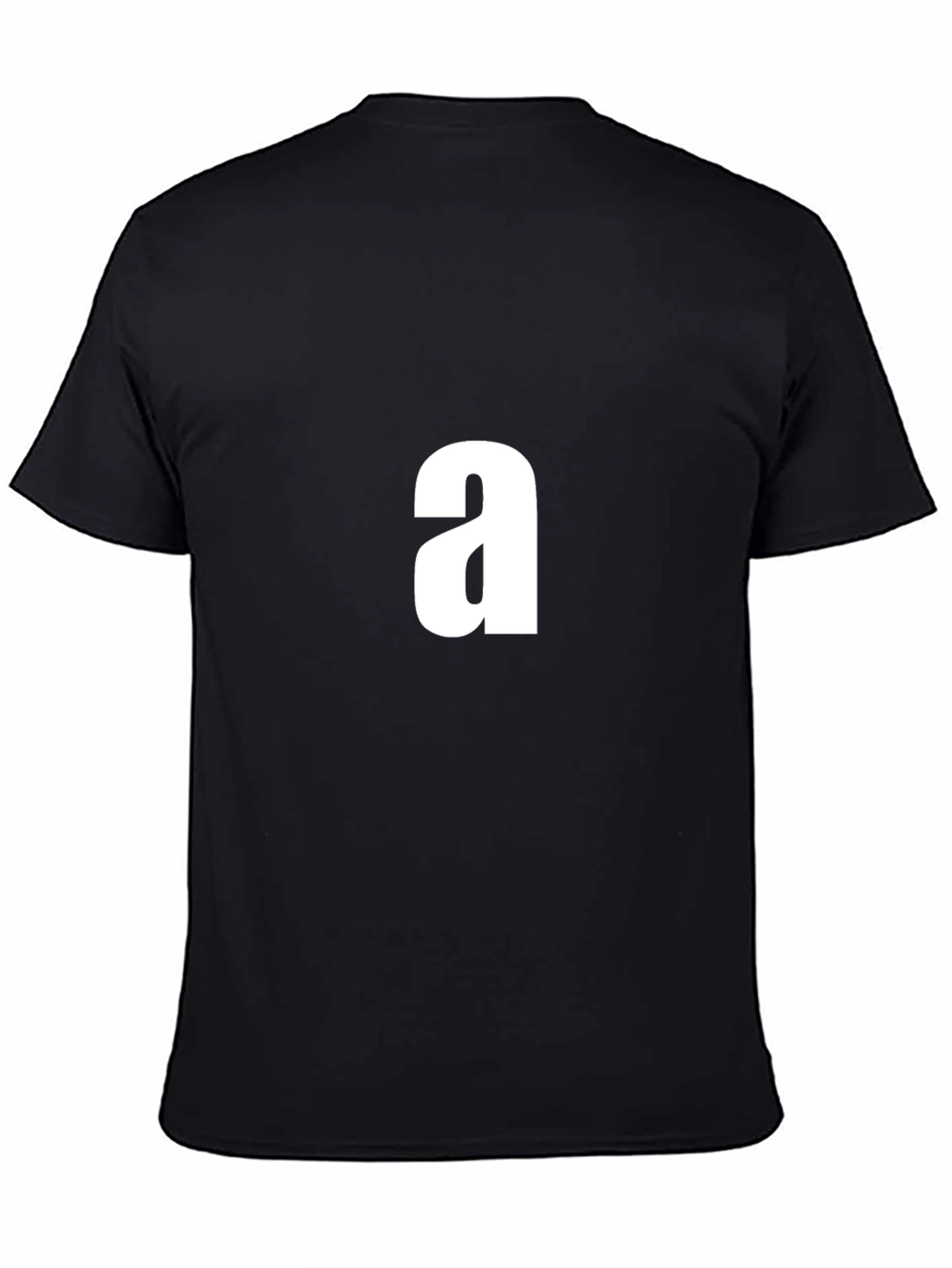 Mens Black T-Shirt with White a Graphic