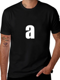 Mens Black T-Shirt with White a Graphic