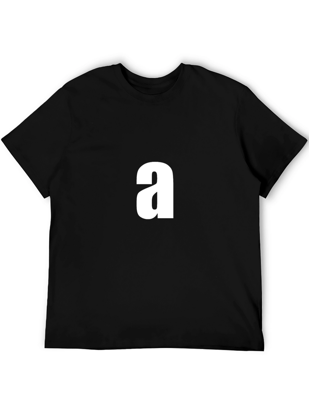 Mens Black T-Shirt with White a Graphic