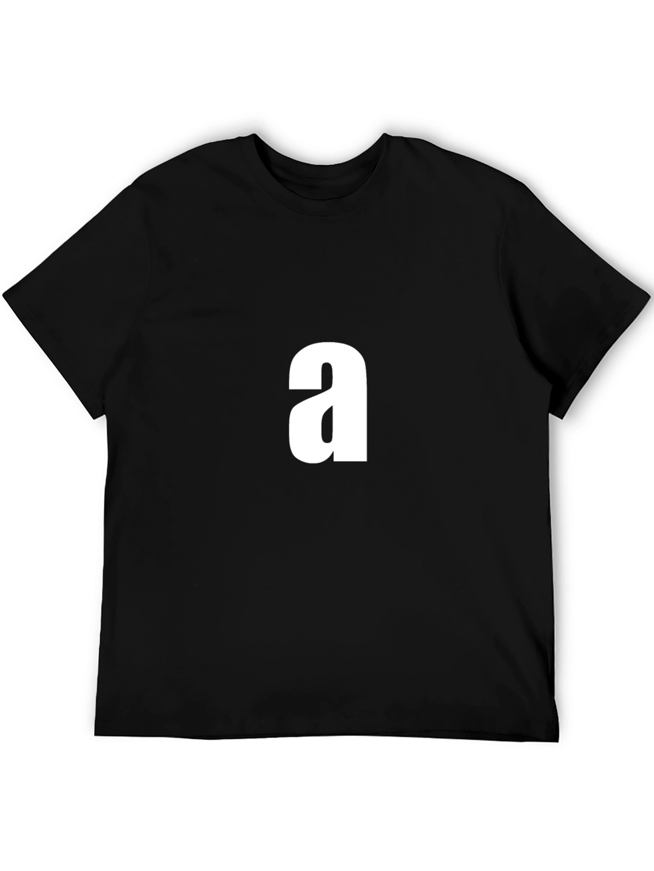Mens Black T-Shirt with White a Graphic