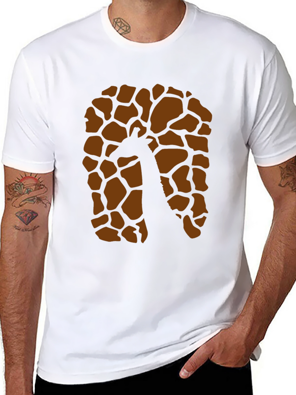 Giraffe Print Black Graphic Tee