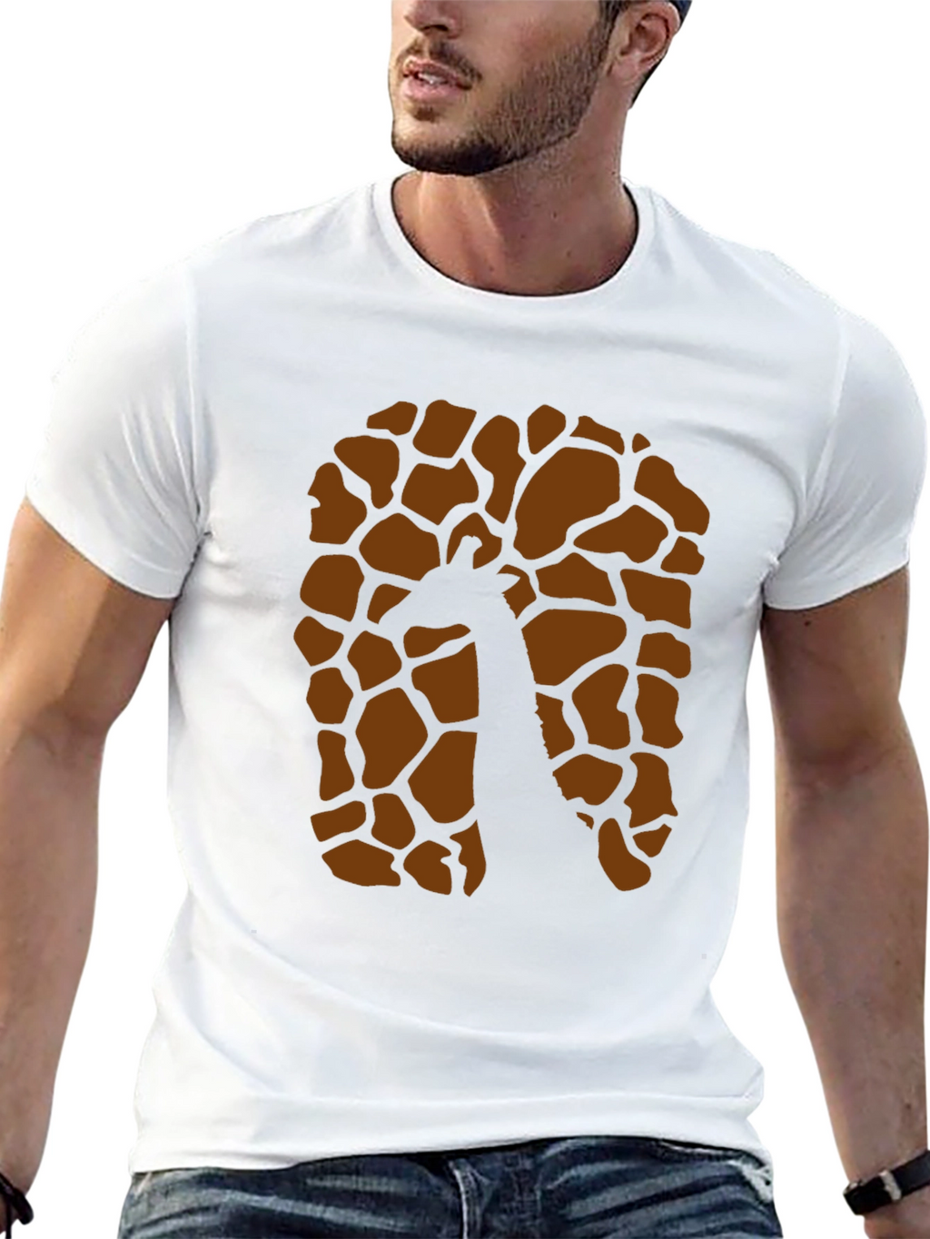 Giraffe Print Black Graphic Tee