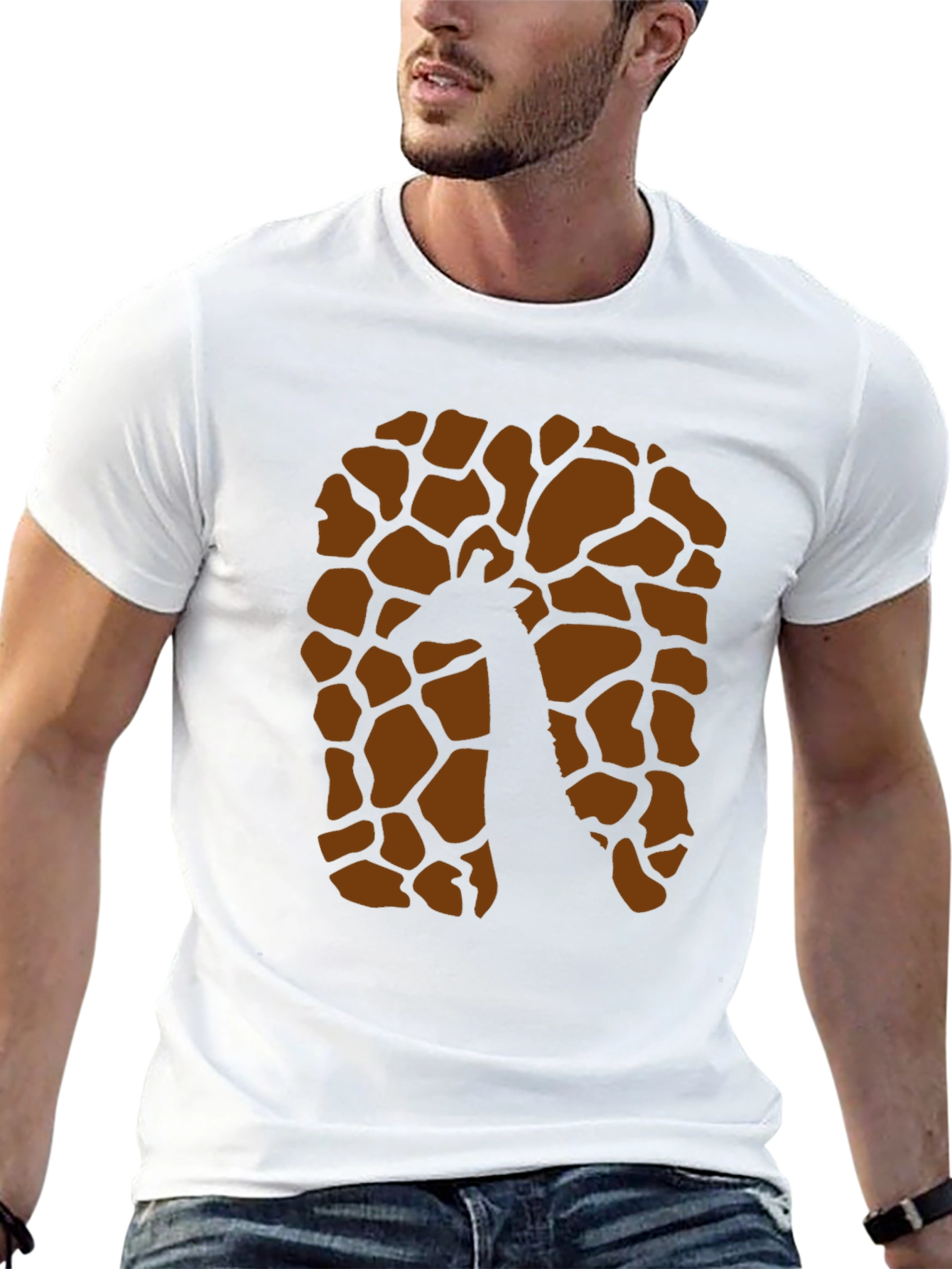 Giraffe Print Black Graphic Tee