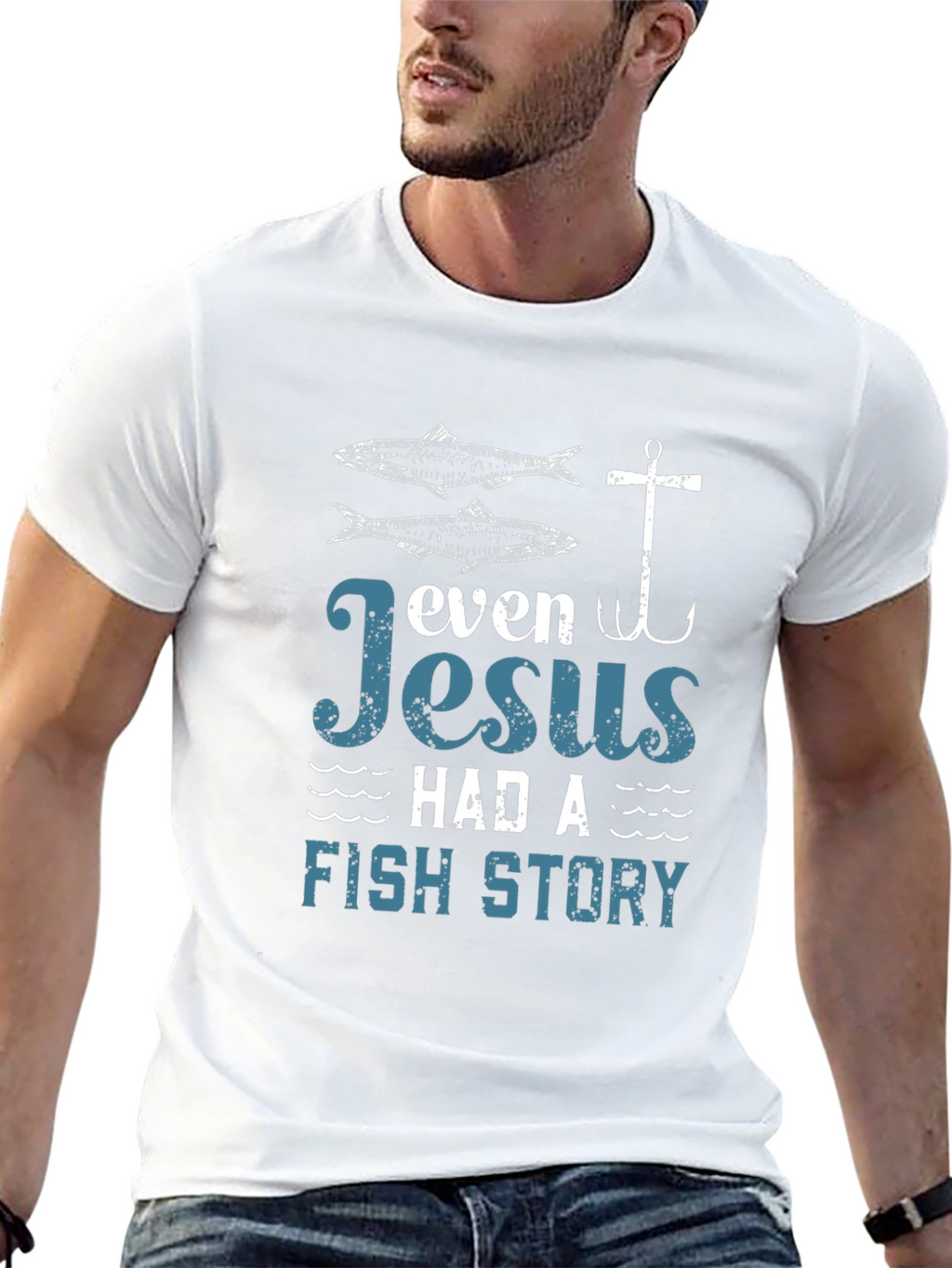 Even Jesus Had a Fish Story Graphic Tee