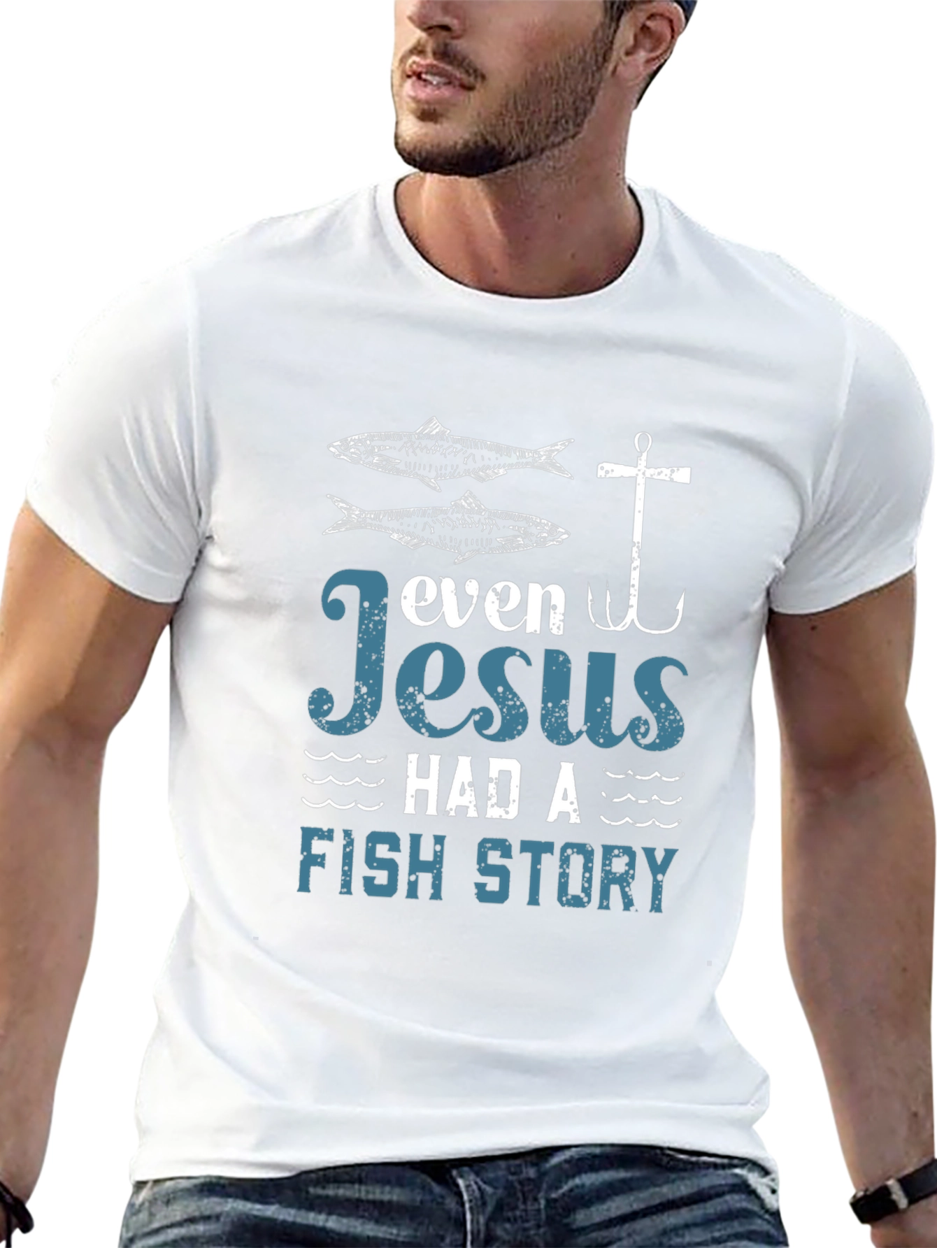 Even Jesus Had a Fish Story Graphic Tee