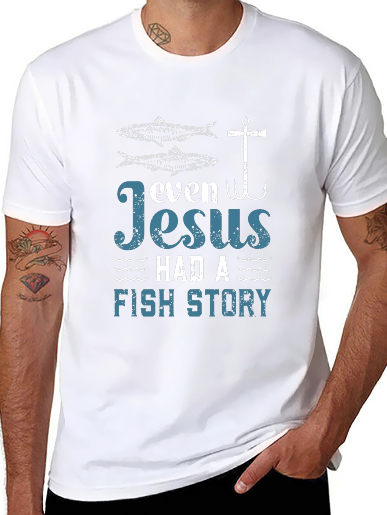 Even Jesus Had a Fish Story Graphic Tee